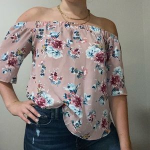 Floral off the shoulder top